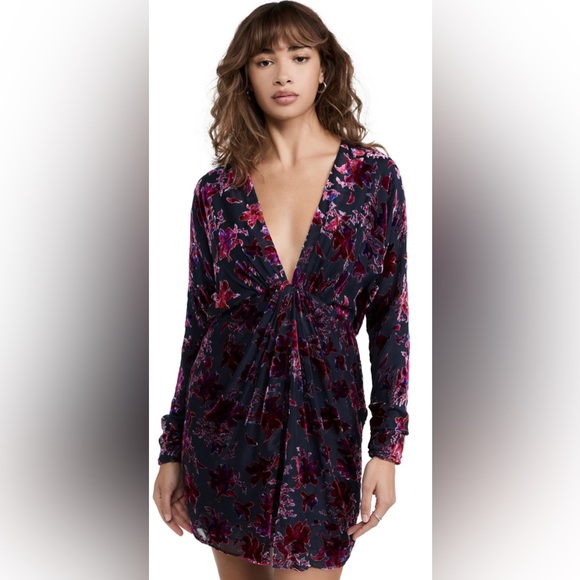 Rag & Bone Pink Eloise Gathered Devoré-velvet Mini Dress - Picture 3 of 14